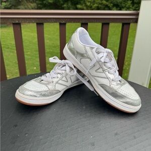 Vans Off the Wall Classic White & Silver Sneakers W/8